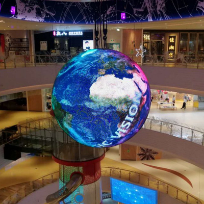 Indoor 360 Degree LED Spherical Display 1.86MM Pixel for Shopping Malls