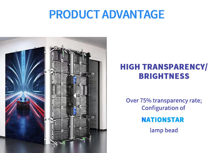 HD P3.91-7.82 Outdoor Transparent LED Screen Display Rental Full Color