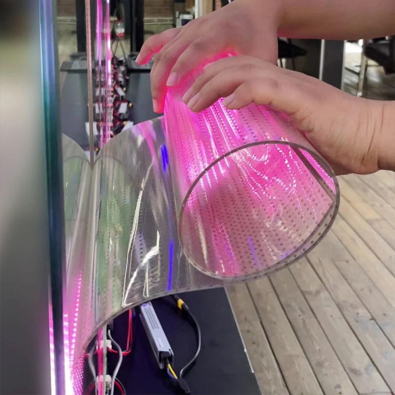 Lightweight Flexible LED Film Screen P16 P32 P20 LED Display With Wide Viewing Angle