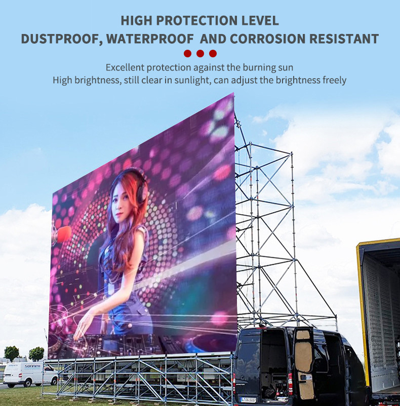 800-1000cd/sqm Brightness Rental LED Screen for Customized P3.91 P4.81 Movie Video Wall Display