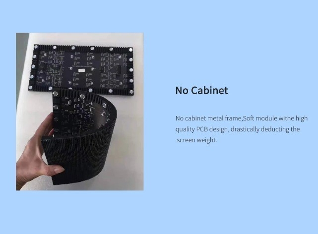1500cd/Sqm P2.5 Full Color Soft LED Display Screen Curved Vertical Flexible LED Screen
