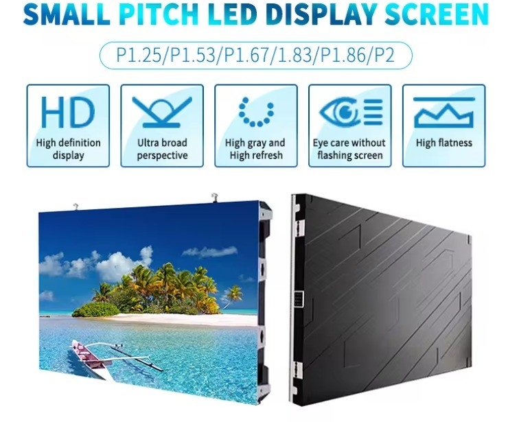 Indoor Small Pixel Pitch LED Display Panels P1.25 P1.5 P1.6 P1.8 P2 For Exhibition Hall