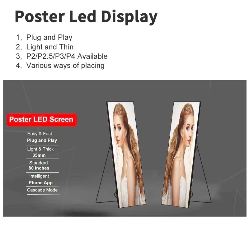 Vertical LED Display Poster P2.5 for Video Picture Graphic Text Message Display