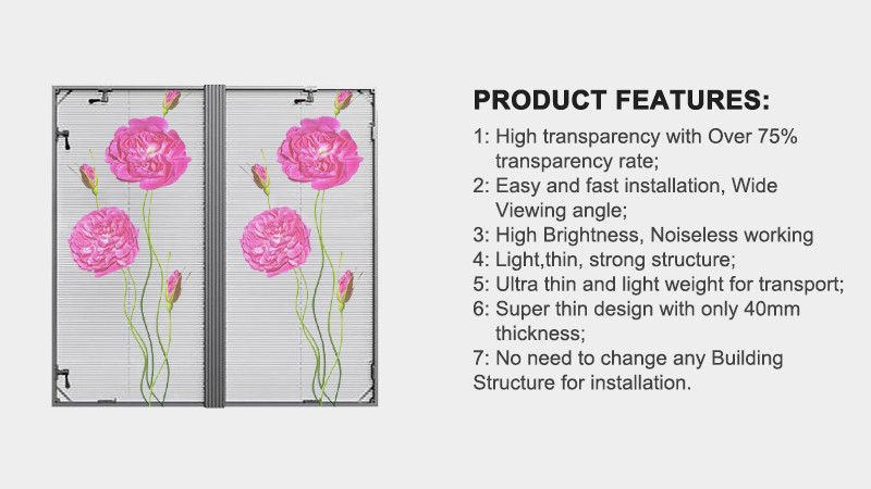 SDK Function SMD1921 LED Transparent Glass Display 3.9mm-7.8mm For Advertising
