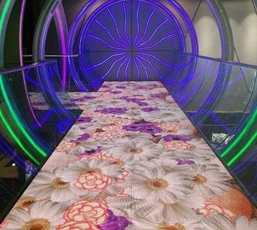 3D LED Dance Floor Panels Full Color Video LED Dance Floor 4.81mm Pixels