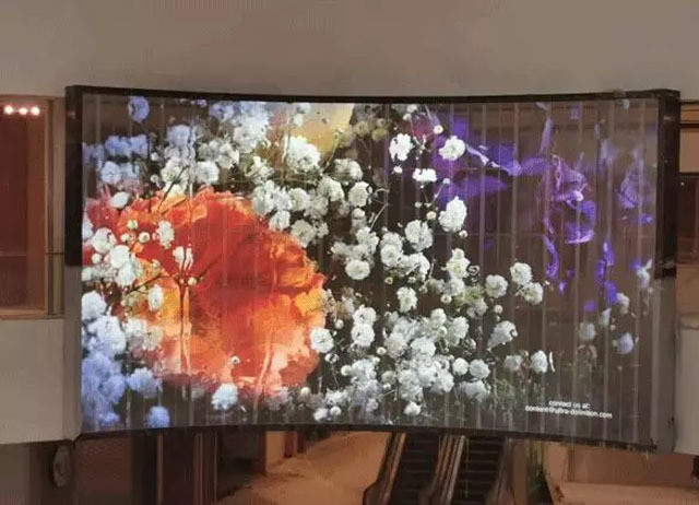 1000*1000mm Full Color Transparent LED Panel , Indoor Transparent Glass LED Screen Wall