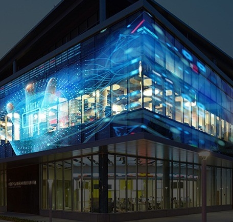 3D Adhesive LED Transparent Film Screen Full Color Transparent Glass LED Screen