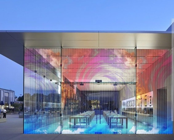 Adhesive Glass Transparent LED Display Screen For Advertising Outdoor