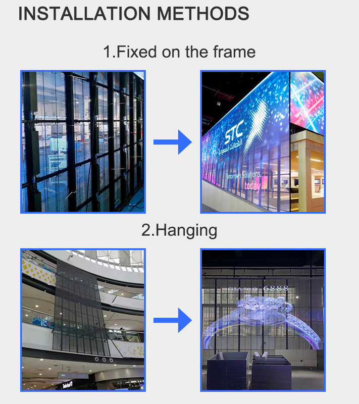 Adhesive Glass Transparent LED Display Screen For Advertising Outdoor