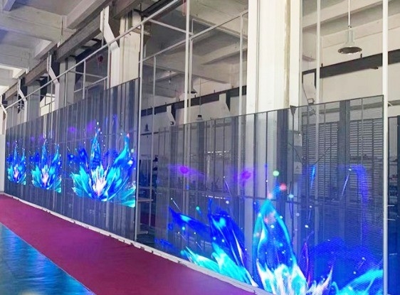High Brightness Indoor Transparent LED Screen Full Color Video Wall