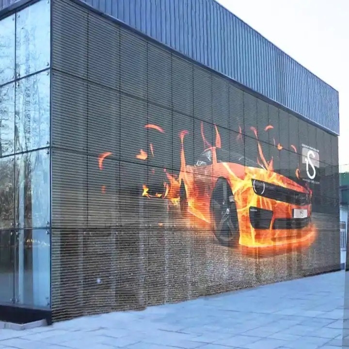 Yuyi Outdoor Transparent LED Screen 500x500mm P3.91-P7.82 Flexible Transparent LED Film Display