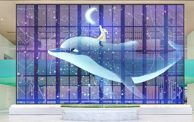Rental Outdoor Flexible Transparent LED Film Display Cabinet Size 500*1000mm