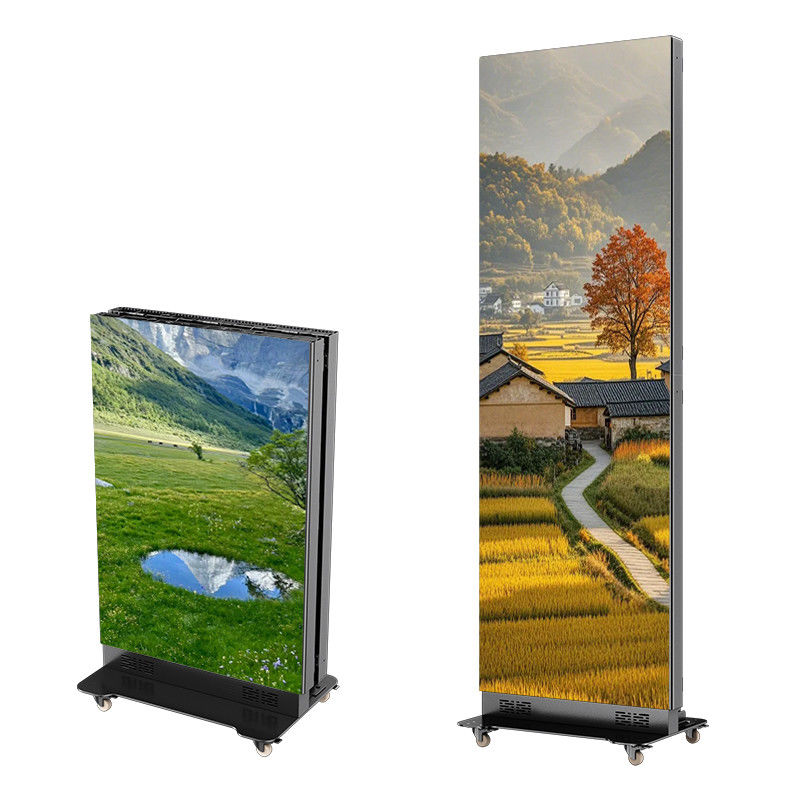 Indoor LED Poster Screen P2.5 P3 P4 P5 Modular Foldable Billboard Screen for Airport/Brand Stores