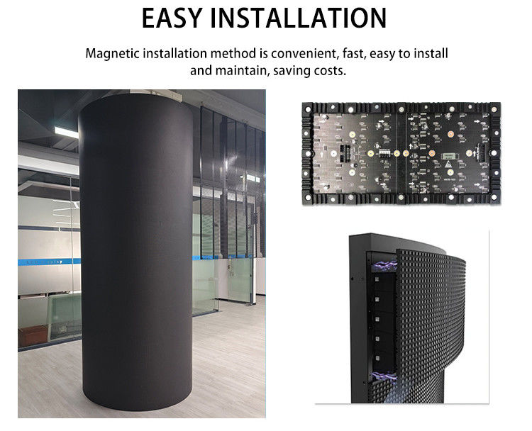 Indoor Flexible Cylindrical 4K P2.5 Led Column Custom Curved Advertising LED Screen Led Wall