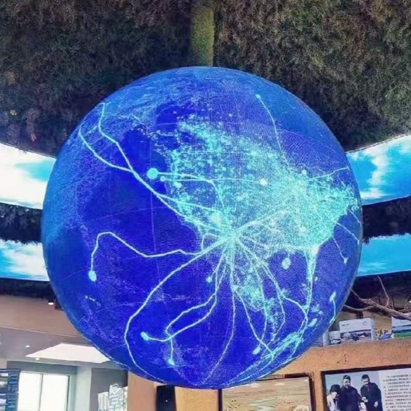 Indoor 360 Degree LED Spherical Display 1.86MM Pixel for Shopping Malls