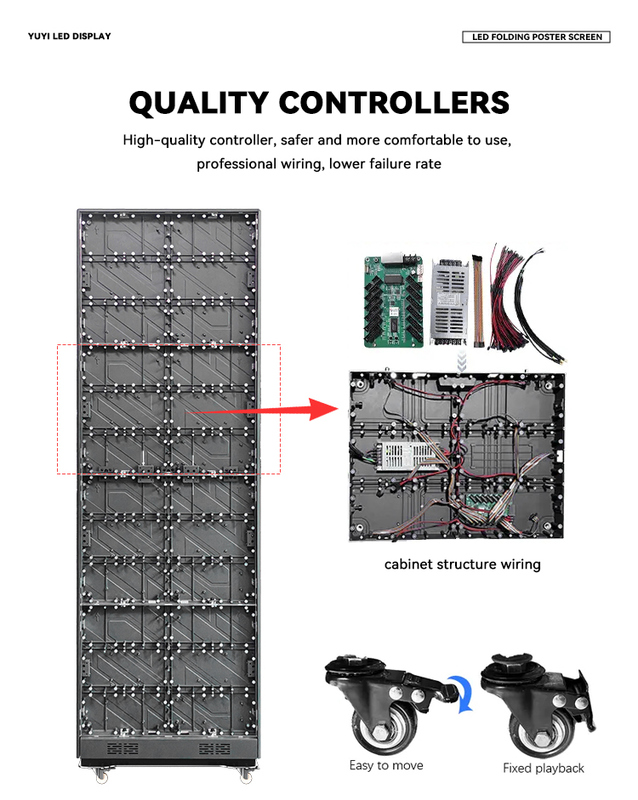 Foldable LED Poster Display with P1.25 P1.5 P1.8 P2.5mm Pixel Pitch and GOB Process for Indoor Use