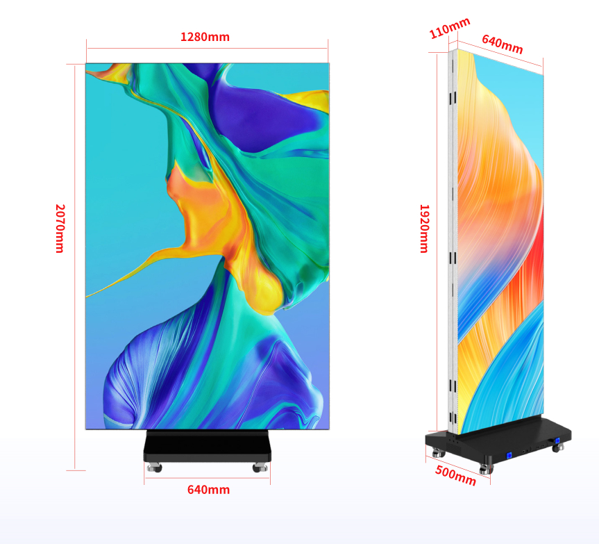 Energy Saving Ultra-Thin Portable LED Poster Screen Tri-Fold LED Display for Indoor Advertising