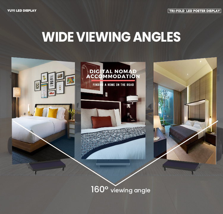 Energy Saving Ultra-Thin Portable LED Poster Screen Tri-Fold LED Display for Indoor Advertising