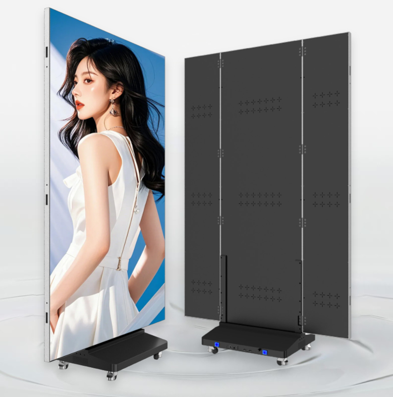 Ultra-Thin HD Three-Fold Standing LED Poster Screen and GOB LED Display for Indoor Use