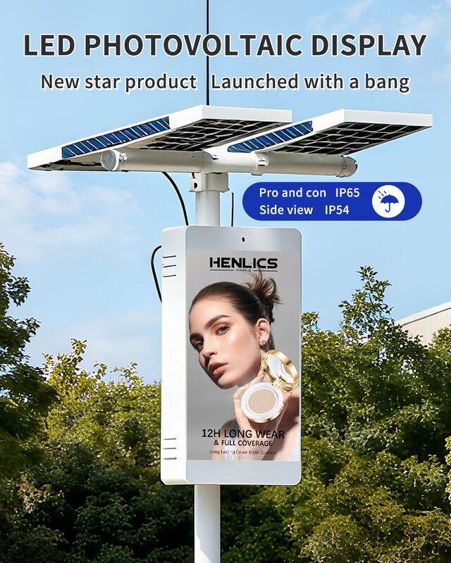 High Brightness Outdoor Solar LED Advertising Screen with 3.84mm Pixel Pitch and 6000-6500cd/㎡ Brightness