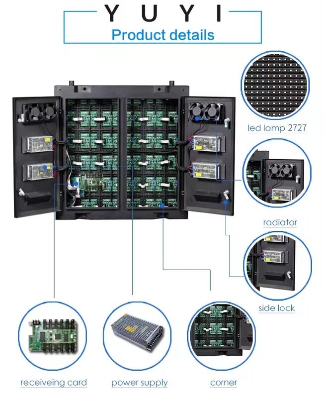 Outdoor LED Display with P8 Pixel Pitch IP65 Waterproof and 1920HZ Refresh Rate for Advertising