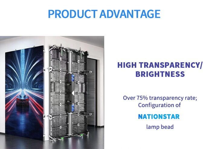 High Brightness 5600 Nits Outdoor Transparent LED Screen with 500x1000mm Cabinet Size and IP65 Waterproof Rating