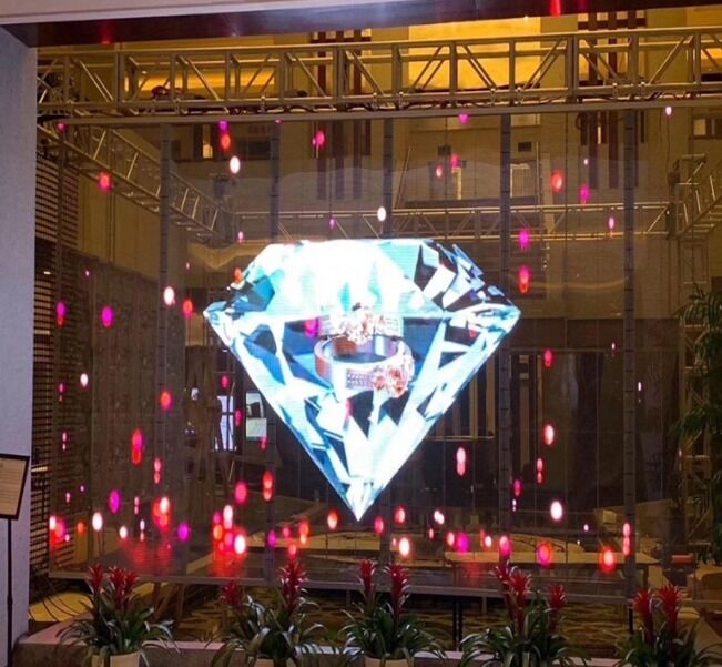 YUYI P3.91-7.82 High Transparency Lightweight and Durable Low Power Consumption Transparent LED Screen for Indoor Applications