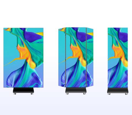 P1.25 Three-fold LED Poster Screen Energy Saving Foldable LED Poster Panel Ultra-Thin Portable Tri-Fold LED Poster Screen
